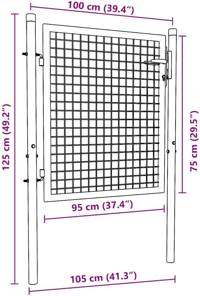 vidaXL Fence Gate Steel 39.4x29.5 Green