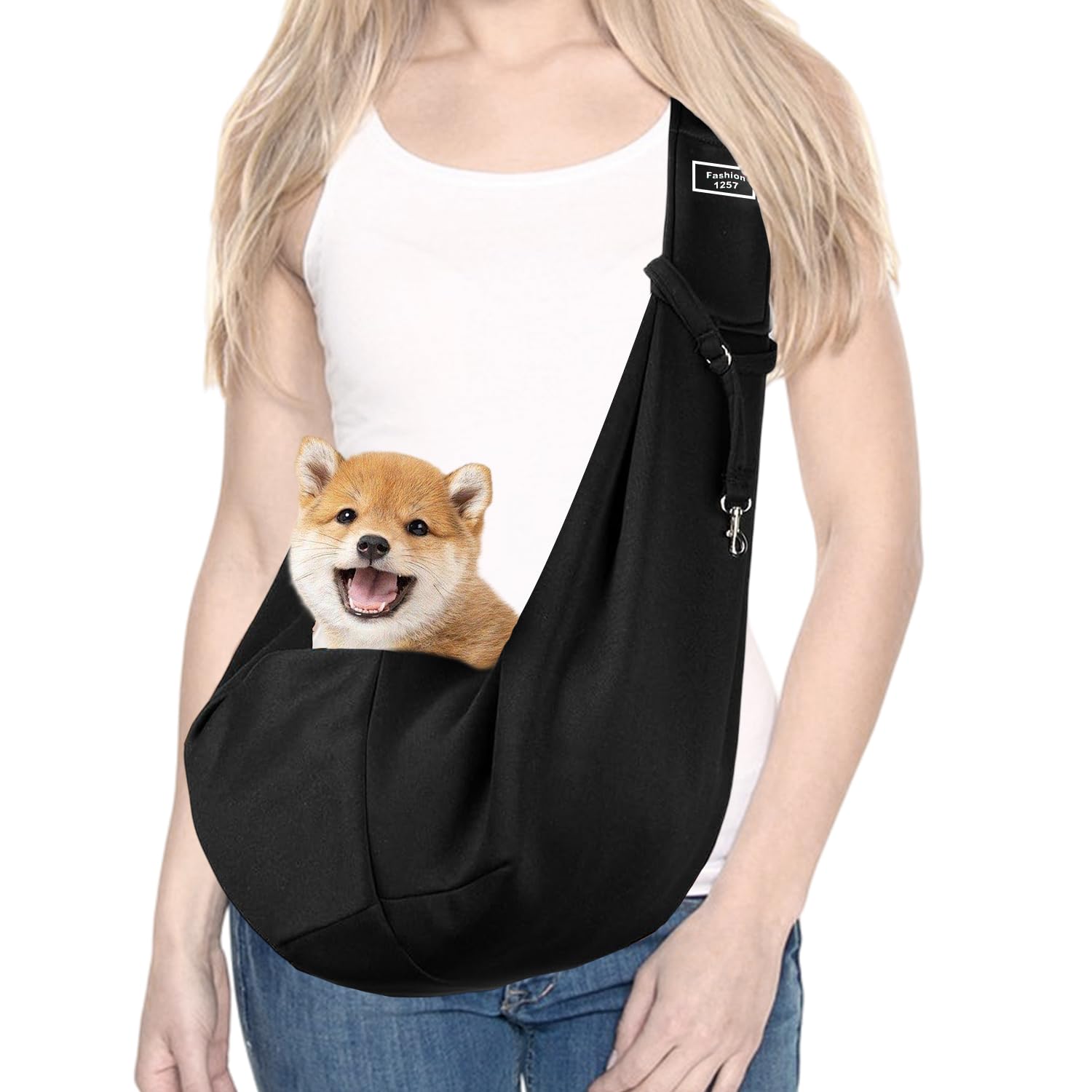 DBALL Bolso Perro Pequeño y Gato Bolso para Perros Pequeños 16.5lb Un Hombro Negro Mochila Perro Pequeño para Uso en Exteriores para Perros y Gatos Pequeños