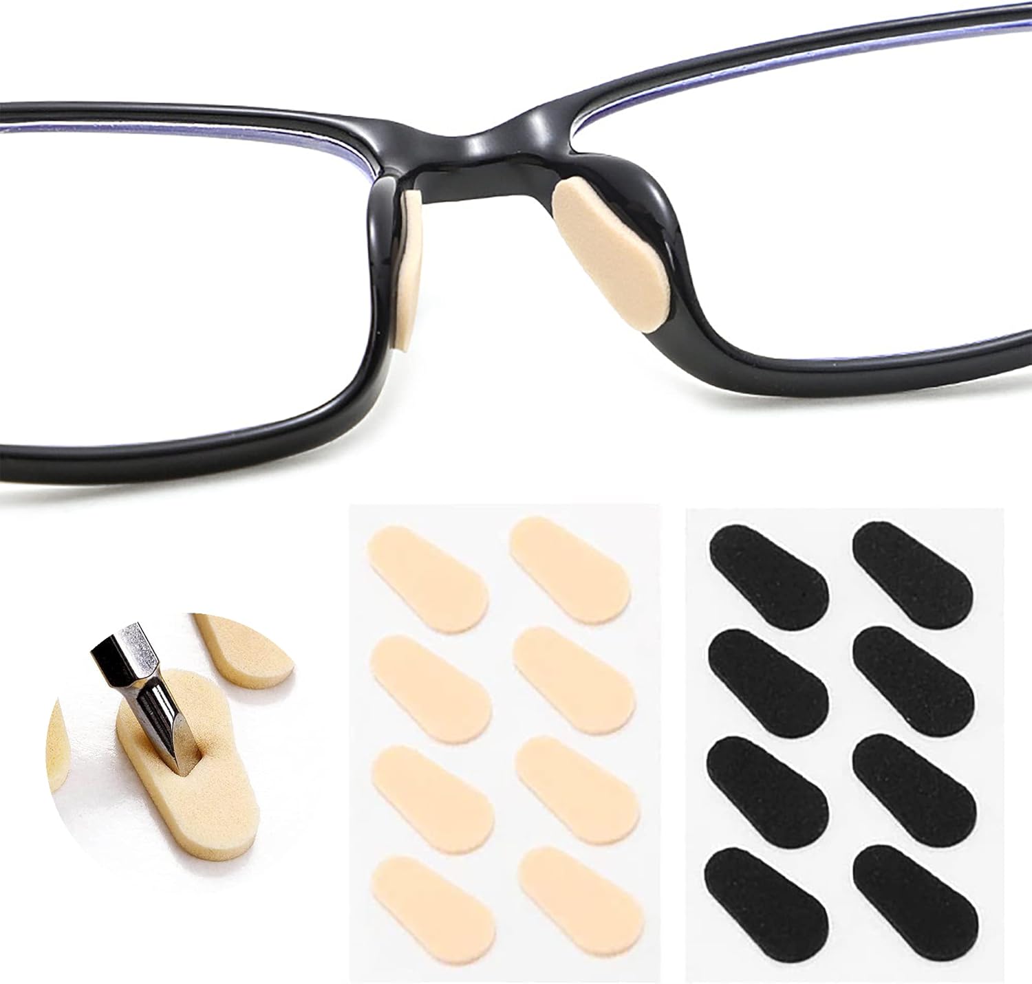 8 Pairs Glasses Nose Pads Water Drop Shape Adhesive Anti Slip Nose Pads