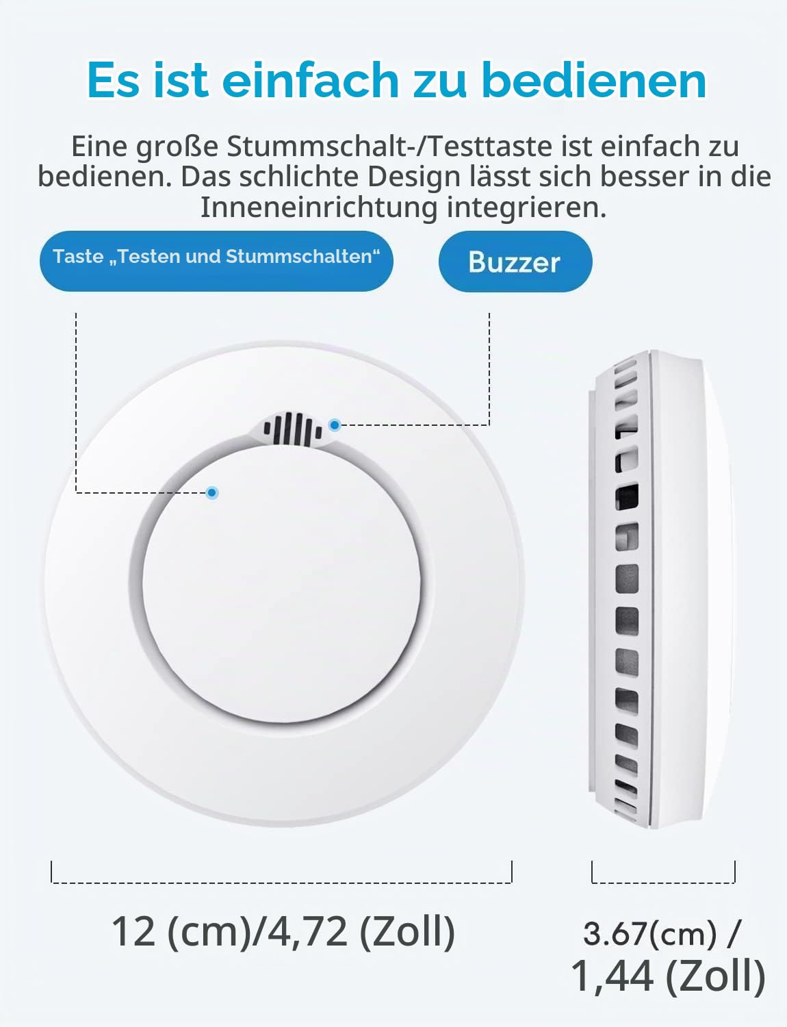 Meross WLAN Rauchmelder / Feuermelder mit Hub funktioniert mit Apple HomeKit Schlafzimmertauglich Brandmelder mit Stummschaltung und Selbsttest Funktion Geprüft nach DIN EN 14604,Start Kit mit Hub
