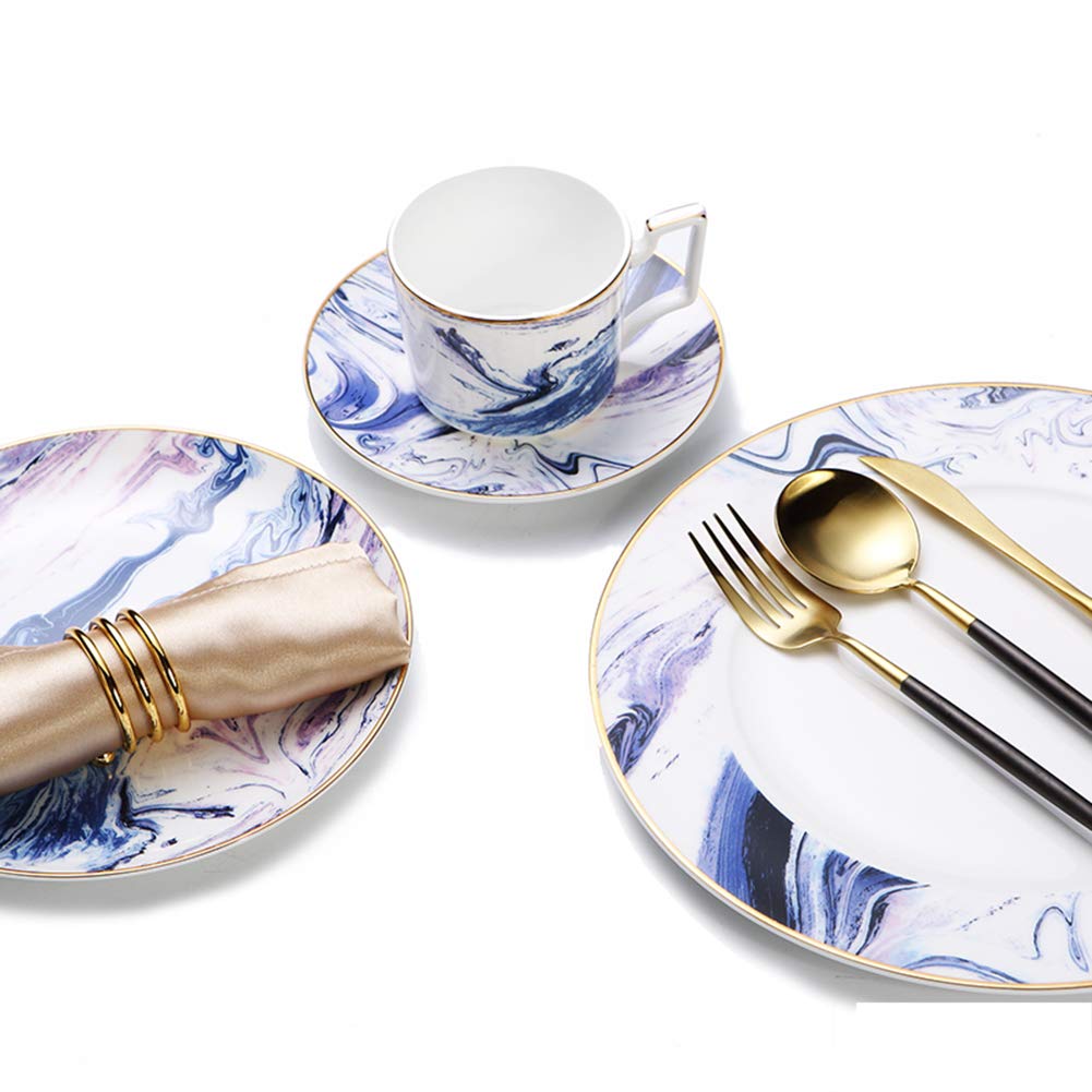 Tinta Azul para Pintar Combinación De Vajilla De Cerámica, Taza De Café Y Platillo, Placa De Porcelana De Phnom Penh