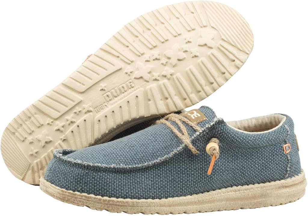 Hey Dude Men's Wally Stitch | Men's Loafers | Men's Slip On Shoes | Comfortable & Light-Weight 7 Navy