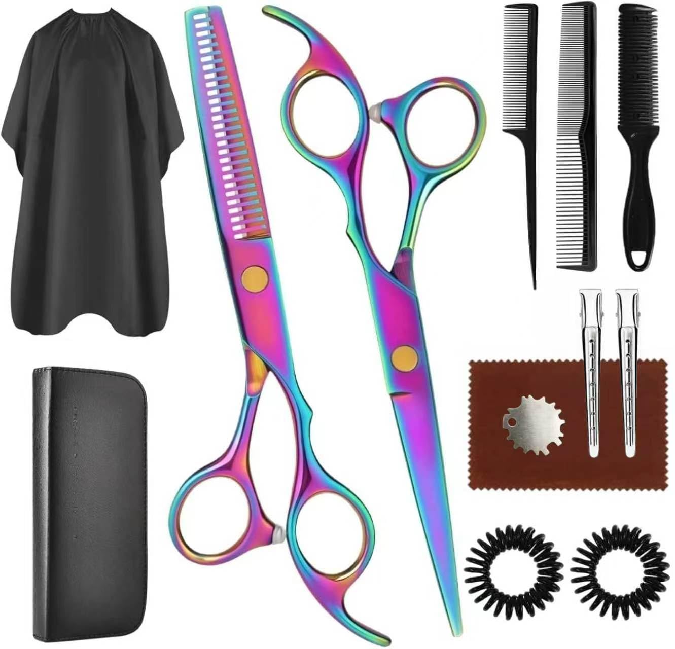 Hair Cutting Scissors Set, 440C Steel Cutting and Thinning Shears