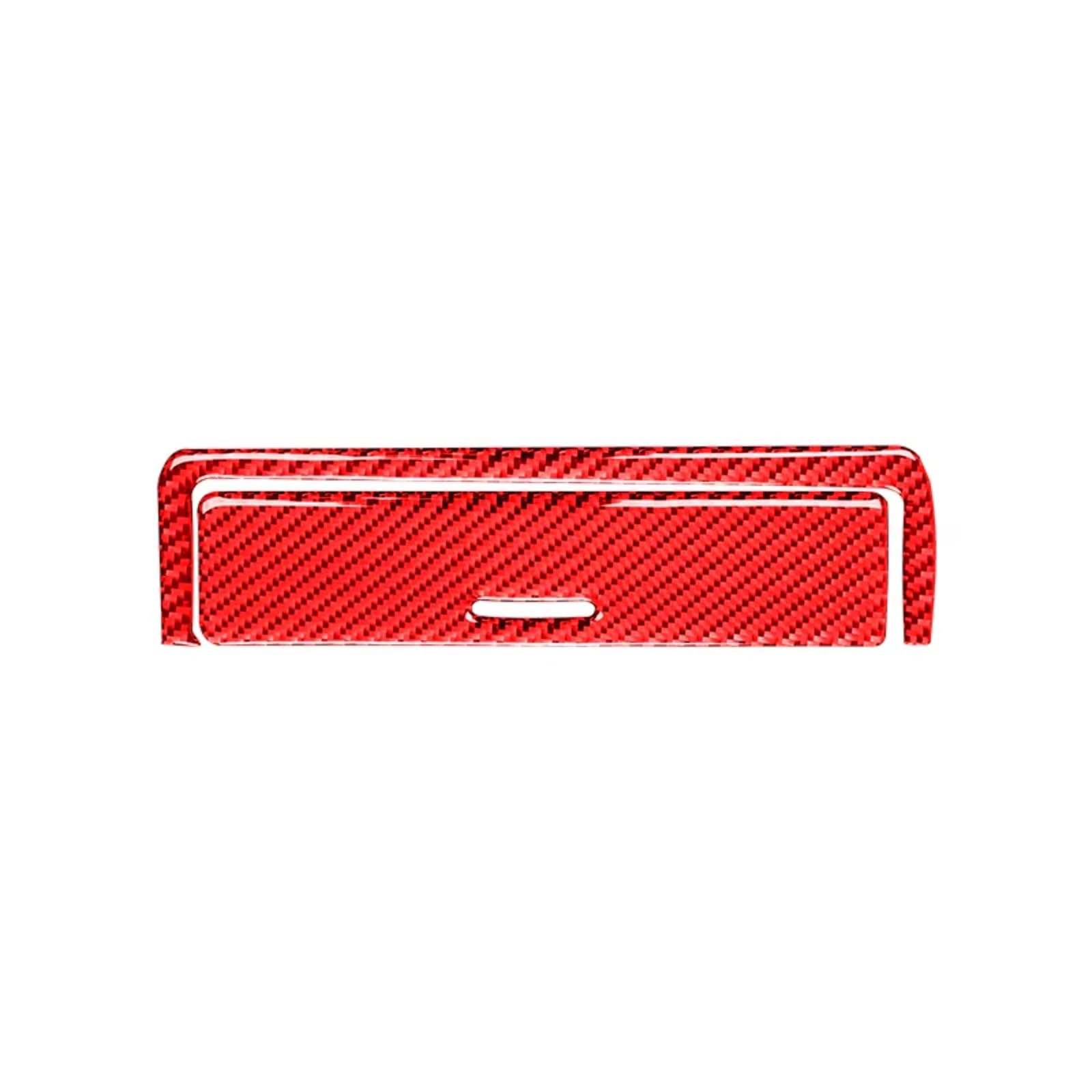 Car Interior Moulding Trim for BMW 3 Series E46 1999-2004 Accessories Carbon Fiber Interior Car Transmission Shift Box Button Panel Trim Cover Stickers(Red)