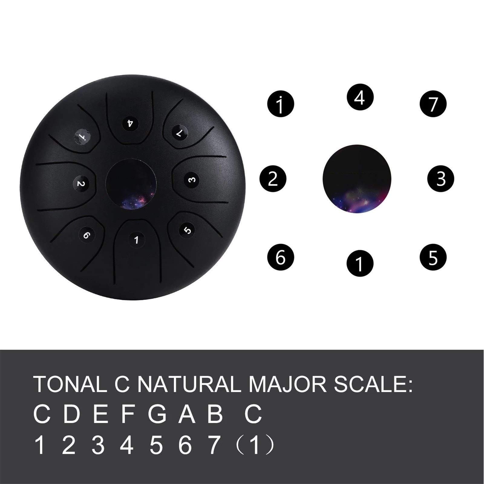 Amazon | スリットドラム 5.5インチ ミニ スチール タング ドラム 8