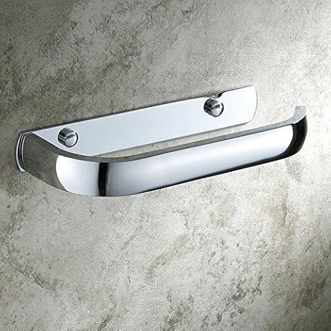 Wellsum Bathroom Wall Mounted Chrome Finished Brass Toilet Roll Paper Holder Tissue Rack Cover