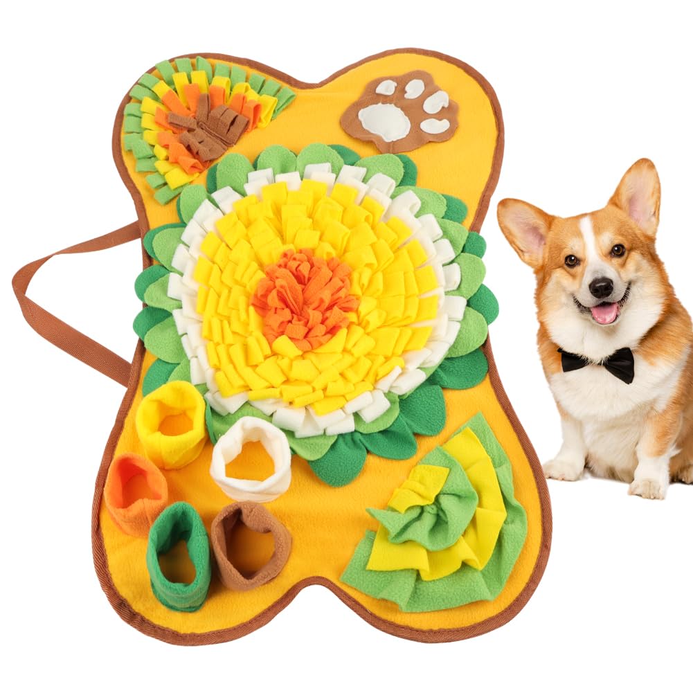 OSDUE Tappeto Olfattivo Cane, 63cm Foraggiamento Tappeto per Cani Addestramento Foraggiamento di Animali Lavabile Antiscivolo Tappetino Puzzle di Snuffle Giocattolo per Cani Attivazione Mentale Cane