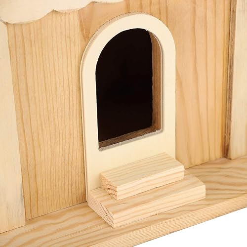 Miniatura 8 de Casa de pájaros sin terminar, casa de pájaros de madera, casa de pájaros colgante exterior, caja de anidación de pájaros de loros hechos a mano para