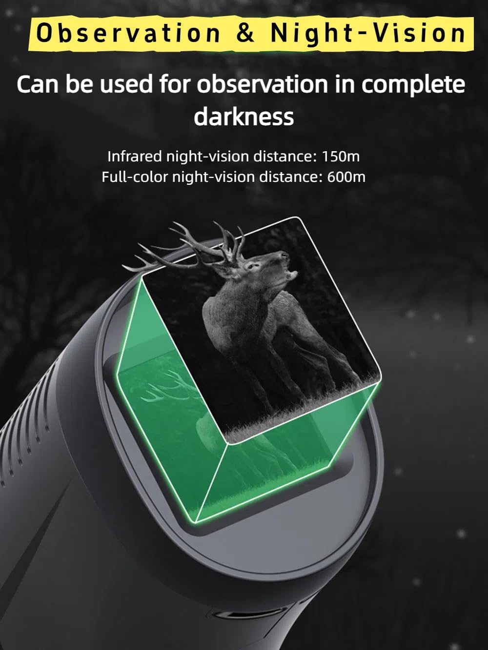 Night Vision Goggles – 1080P Infrared Digital Scope with Photo & Video Recording, 20X Zoom, Handheld Night Vision Device for Camping, Wildlife Observation - Image 2