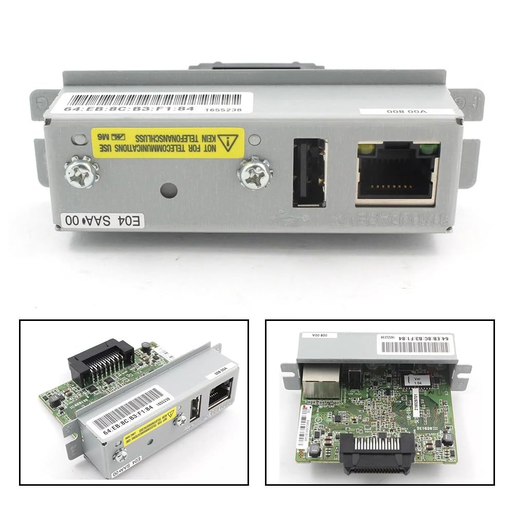 UB-E04 Ethernet-Schnittstellenmodul für POS-Drucker - Druckserver mit 100 Mbps Datenübertragungsrate C32C881008 kompatibel mit TM-Serienmodellen einschließlich TM-T88VI T88V T70II U220 H6000