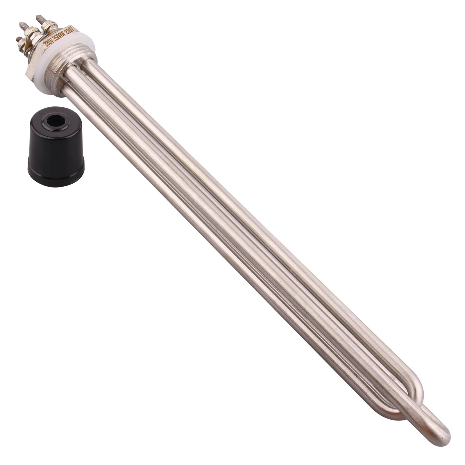 DN25 32mm Gewinde Elektrisches Wasserheizelement Tauchsieder 220V SUS304 Widerstand 1,5/2,5/3,5/4,5/5,5 kW 1St(Heater only,3.5KW L280mm)