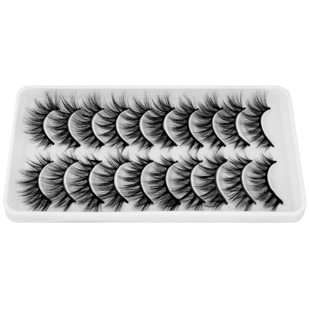 BlueSmurfs Künstliche Wimpern, Katzenaugenwimpern, Großpackung, Kunstnerz, 3D, flauschig, Weihnachten, 10 Paar