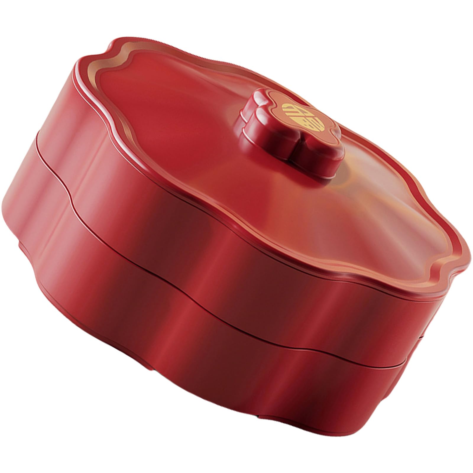 ZBIianxer Snacks Organiser Elegant Candy Box Dry Fruit Storage Container with 5 Compartments Home Organization Supplies Snacks Bowl with Lid