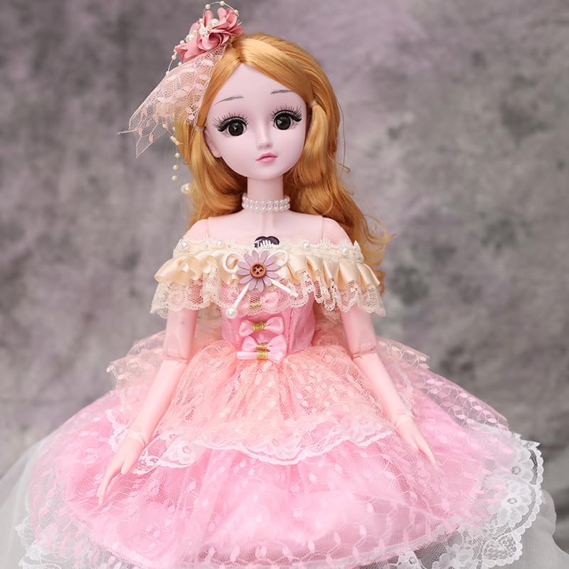 LIMOS Fashion Princess Dolls for Girls，Large Premium Princess Toy Dolls for Dollhouse with Tiaras, Hair, Accessories,Doll Toy for Kids Ages 3 and Up 60CM (Style M)