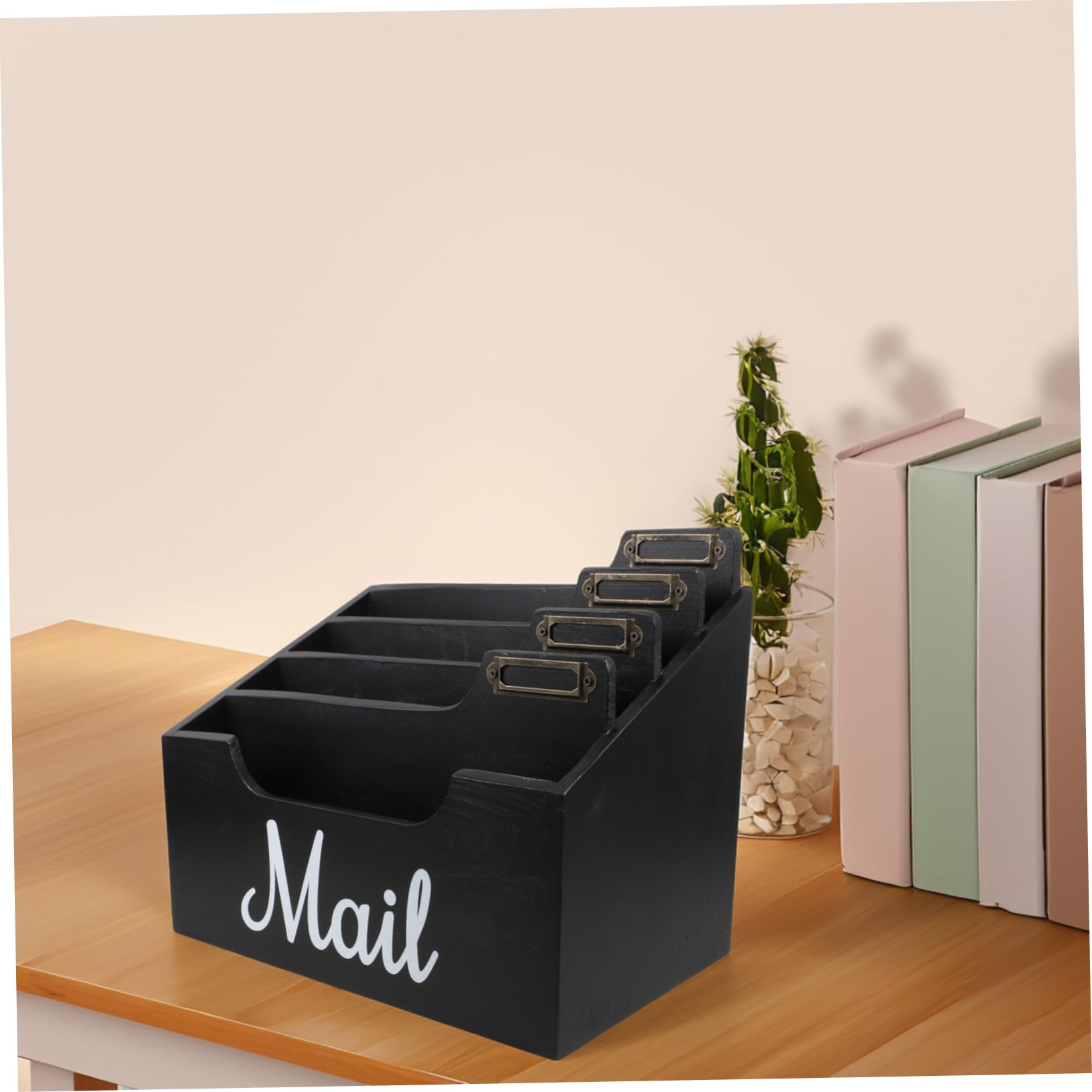 Organizador de Escritorio de Madera con Compartimentos Múltiples para Almacenamiento de Correspondencia para Oficina y Diseño Rústico y Funcional para Usar y de Limpiar