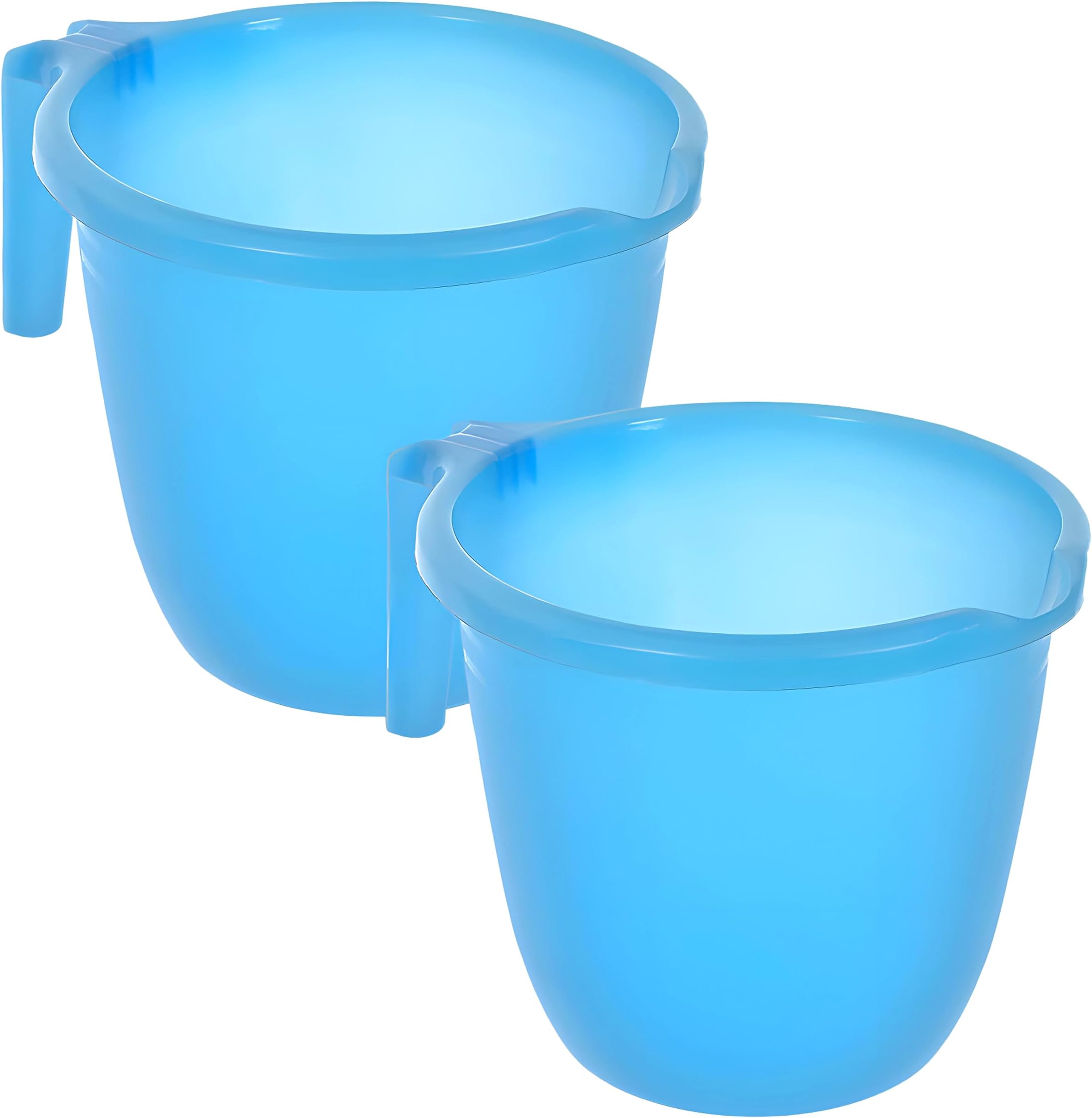 Kuber Industries Plastic Bathroom Mug|Strong Plastic Material & Great Capicity|Size 14 x 14 x 12 CM,Pack of 2,Capicity 1 LTR (Sky Blue)-46KM0205, Standard