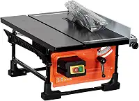 Serra de mesa para canteiro de obras, motor de cobre GAOMON de 20 cm, 6,7 amperes, velocidade de corte de até 3576 RPM, lâmina de 24T, kit de serra de mesa portátil compacta com medidor de esquadria