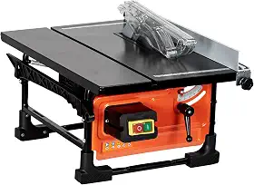 Serra de mesa para canteiro de obras, motor de cobre GAOMON de 20 cm, 6,7 amperes, velocidade de corte de até 3576 RPM, lâmina de 24T, kit de serra de mesa portátil compacta com medidor de esquadria