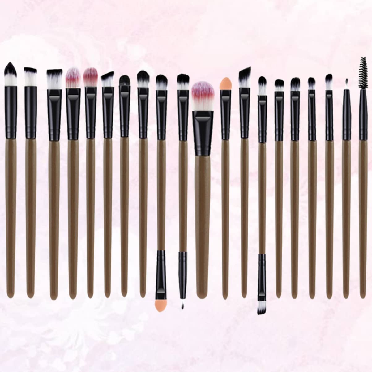 FRCOLOR 60pezzi Pennelli Per Trucco Occhi Con Manico Plastica Kit Portatile Per Ombretto e Eyeliner Per Uso Quotidiano e Principianti e Nero