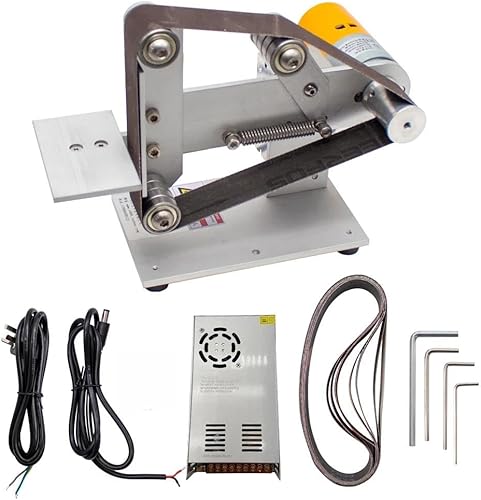 Mini lijadora de banda 360 W máquina de pulido eléctrico de pulido de correa de 1.181x20.984 in micro afilador de cuchillos DIY máquina de lijado de