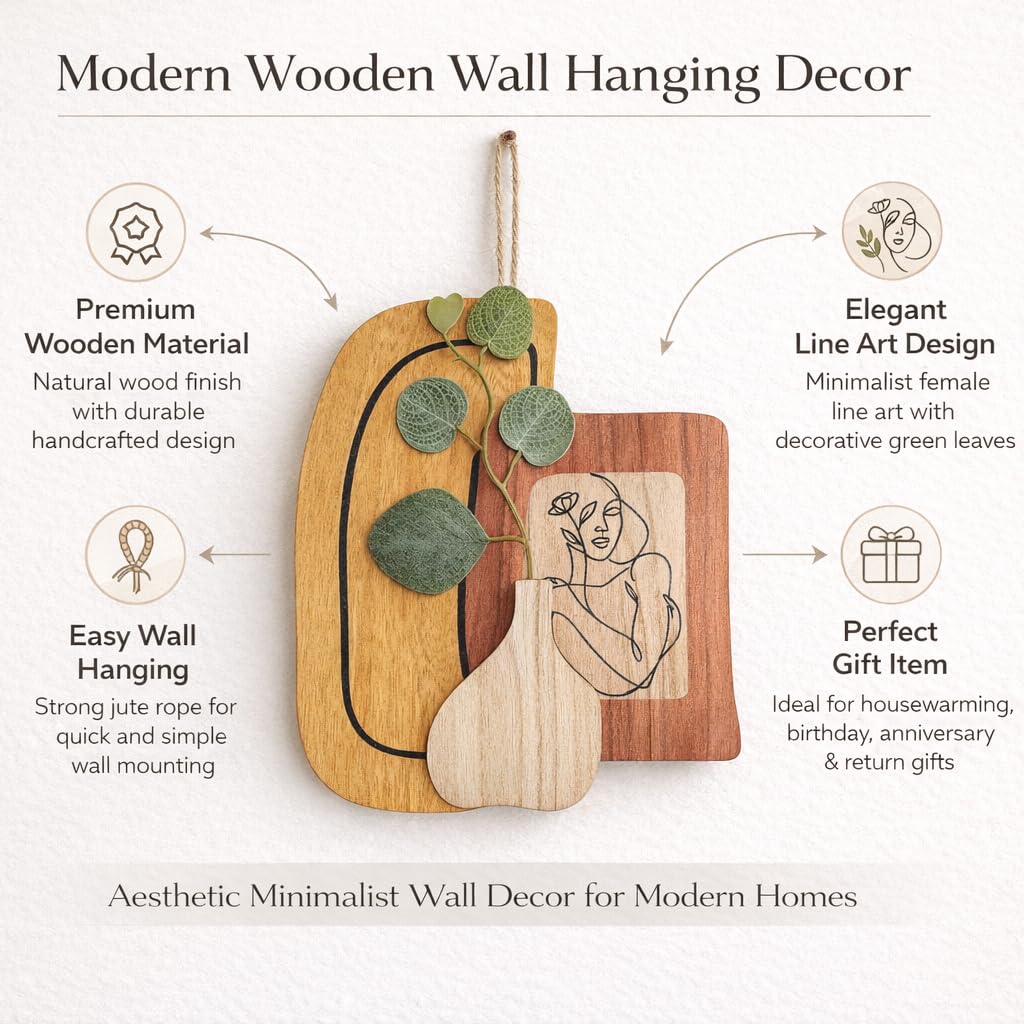Abstract Wooden Wall Hanging - Modern Art Decor -2 Abstract Wooden Wall Hanging - Modern Art Decor -2