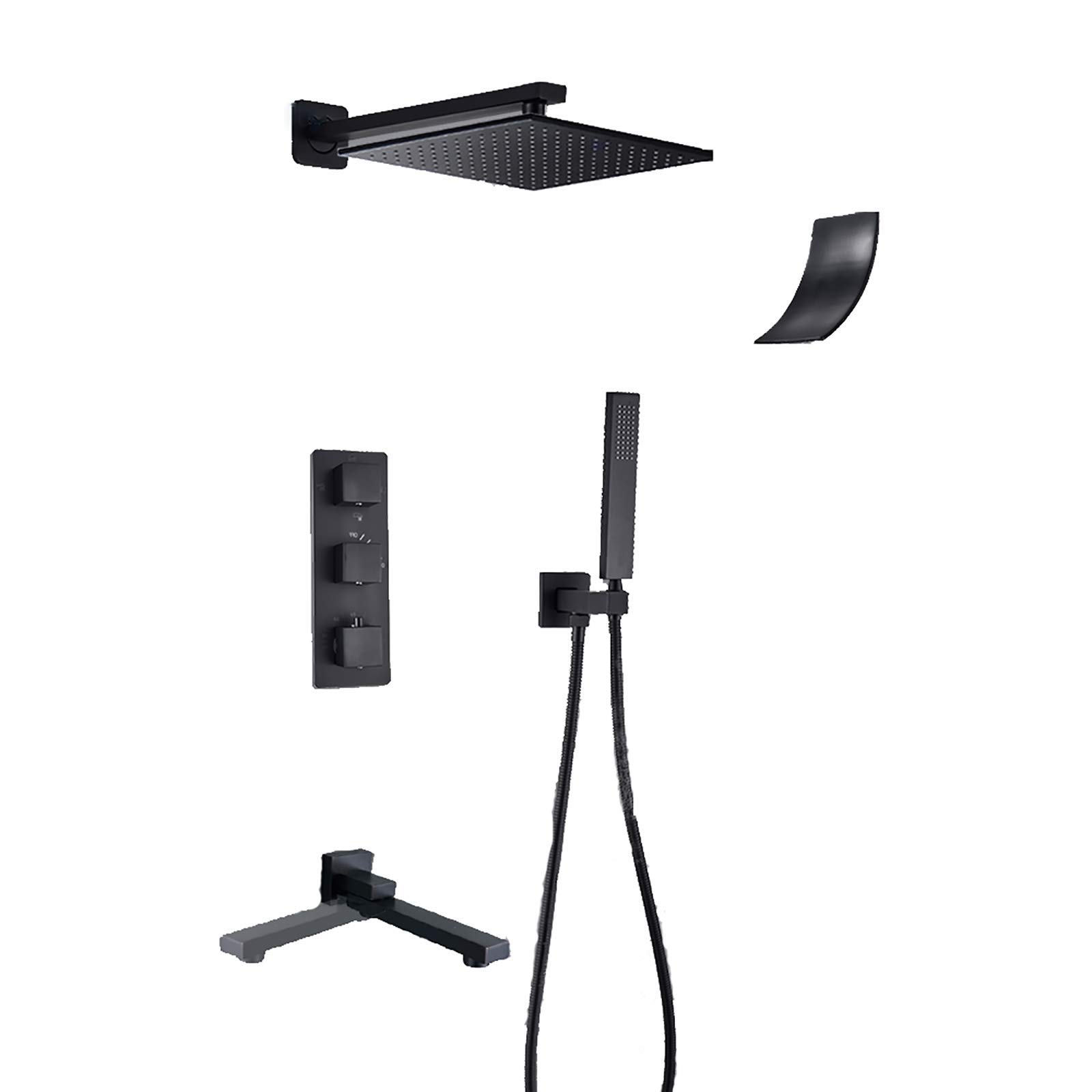 Mitigeur de douche thermostatique noir pour une salle de bain moderne et relaxante