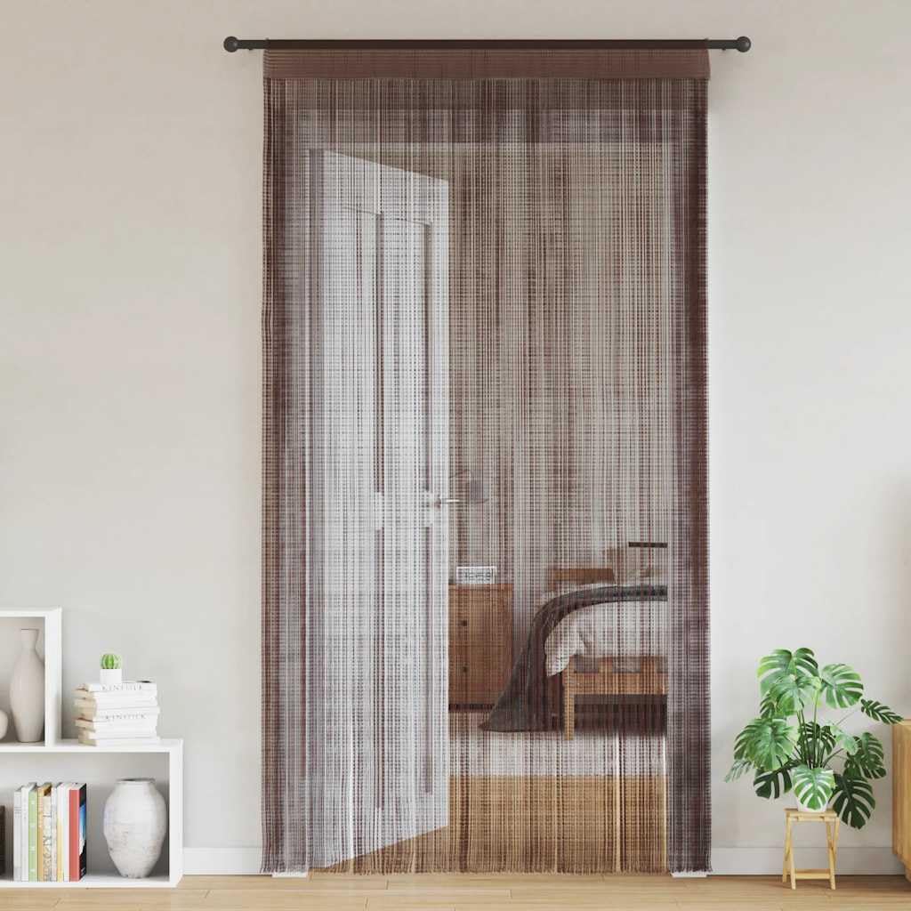 Rideaux à fils 100x250 cm Marron 2 pièces