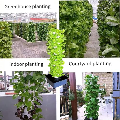 Set di Torre idroponica per piantagione idroponica, Torre Verticale per piantagione idroponica da Giardino con Pompa e Serbatoio dell'Acqua Rimovibile, Adatta per Giardinaggio Domestico e da