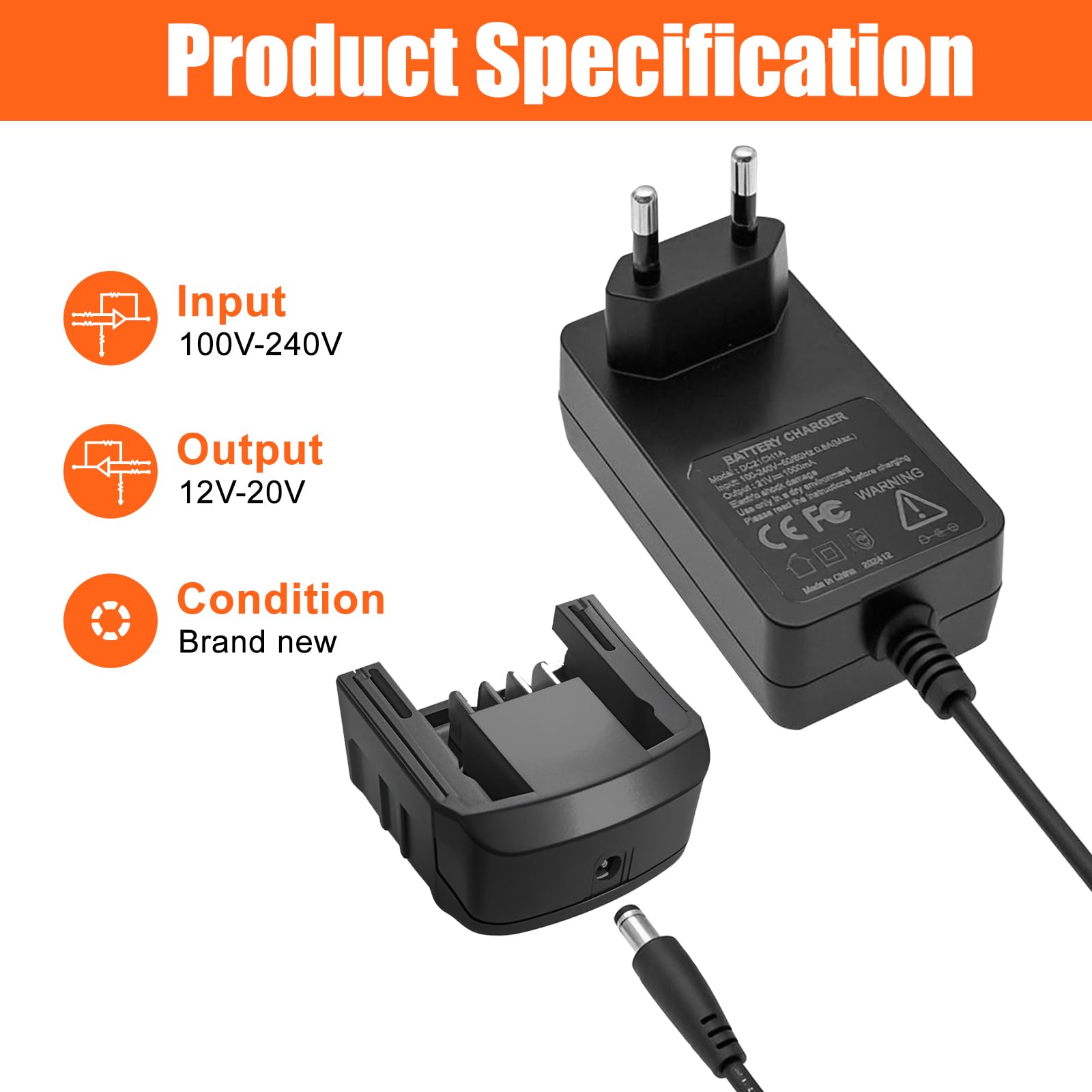 ENERGUP 18V/20V Chargeur de Remplacement pour Black and Decker Batterie 18V BL2018 LBXR20 LBXR20B LBX4020 BL1518 BL4018