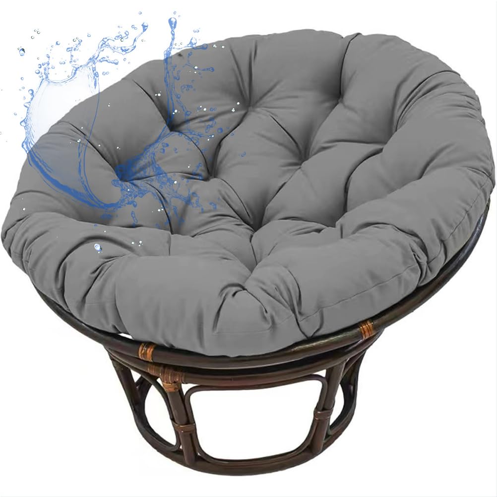 Aocase No08 Egg Chair Cushion Replacement Waterproof Sun-Resistant Hanging Basket Chair Papasan Cushion - Washable Round Patio Seat Pad For Swing Chairs Weather Resistant Comfortable,,120×120Cm