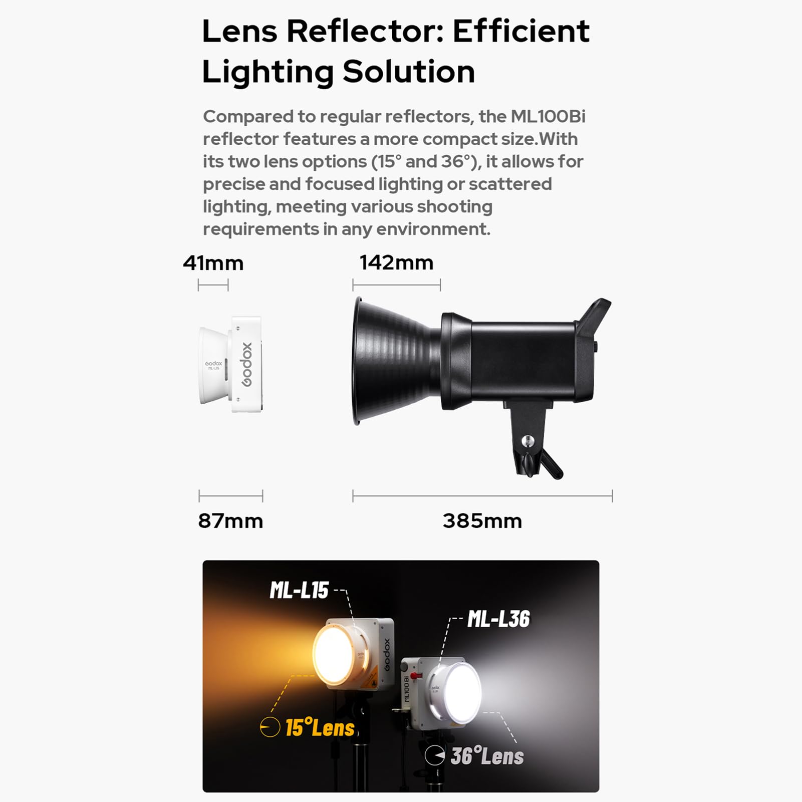 Godox ML100Bi Kit2 Luce video LED tascabile 120W Luce di riempimento bicolore per fotografia 2800K-6500K CRI97+ TLCI98+ Controllo APP 11 Effetti di luce Supporto Godox