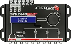 Processador de Audio Digital Stetsom STX2448 Equalizador Crossover 2 Canais 4 Vias Som Automotivo