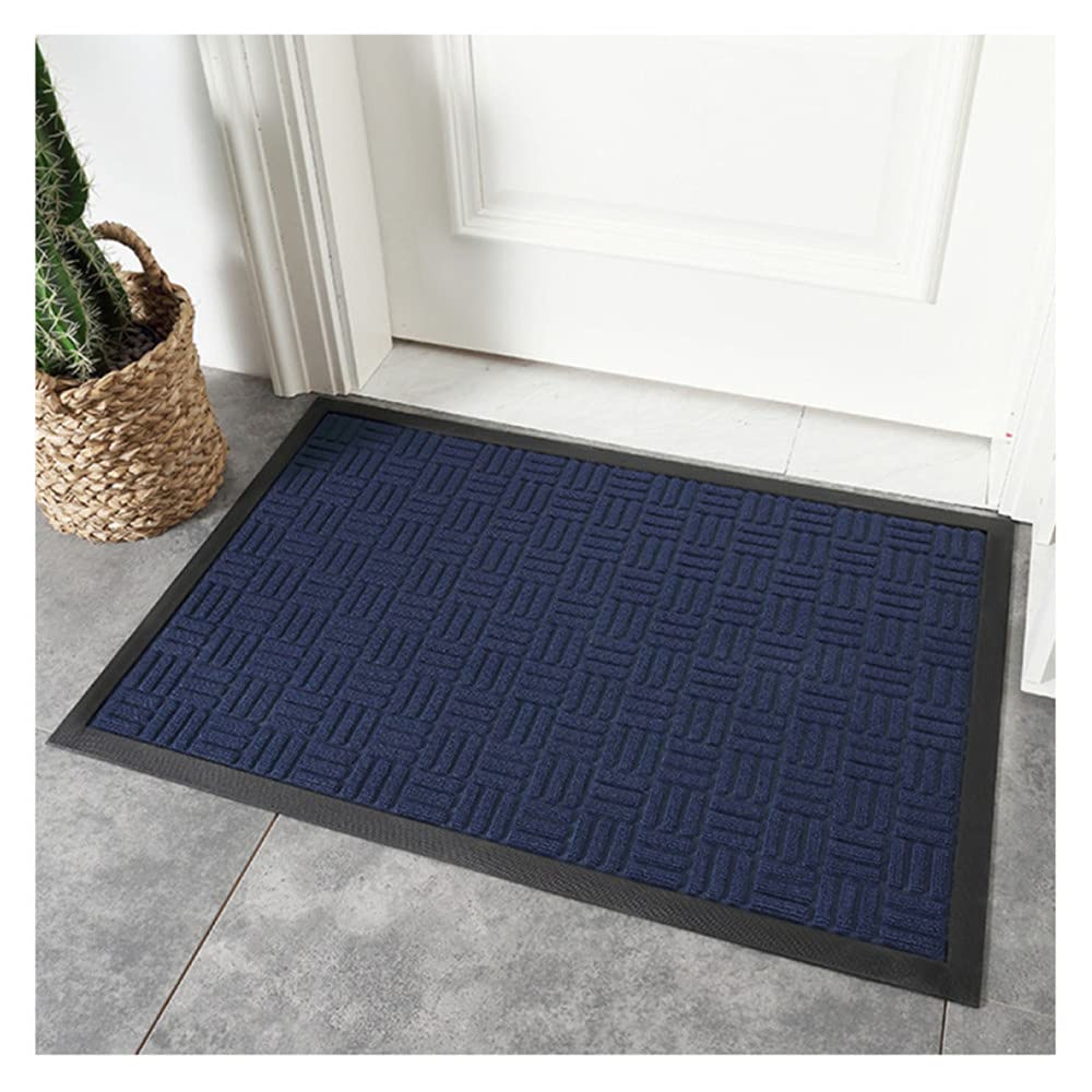 Paillasson extérieur antidérapant bleu en polypropylène et caoutchouc 60x120 cm