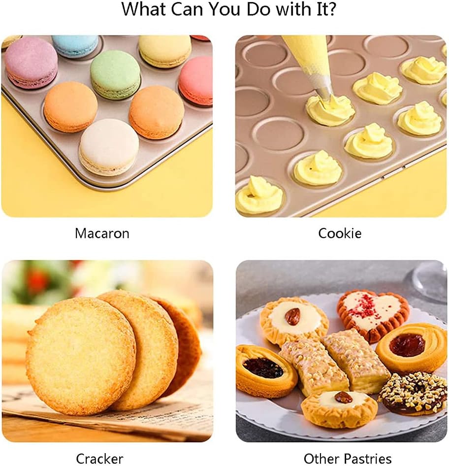 35 Cup Non-stick Carbon Steel Shallow Bakeware for Baking Pastry Macaron Baking Kit Decorating Lover Bakeware Pan
