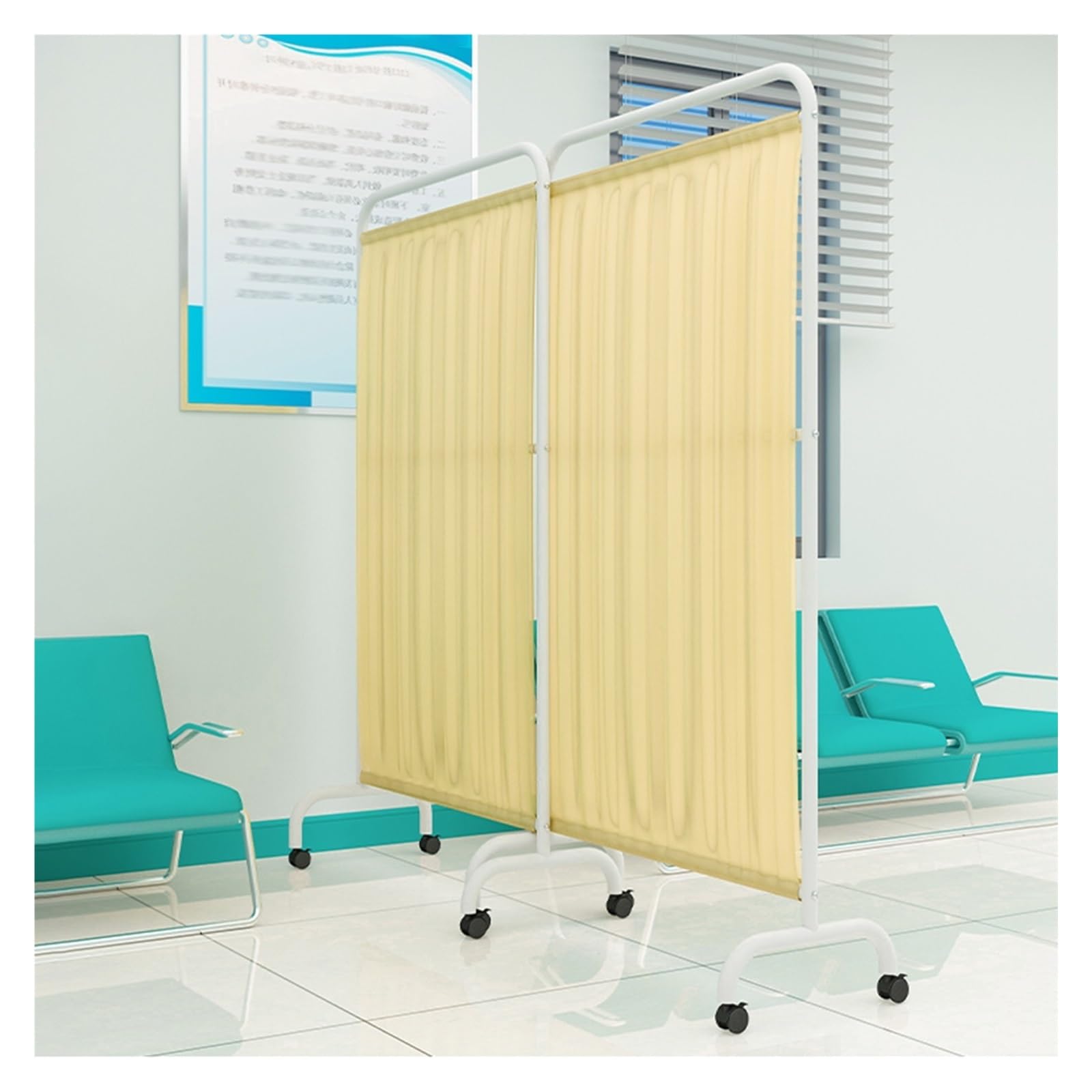 Cloison de séparation portable pour moduler les salles d'attente saturées avec roues et métal