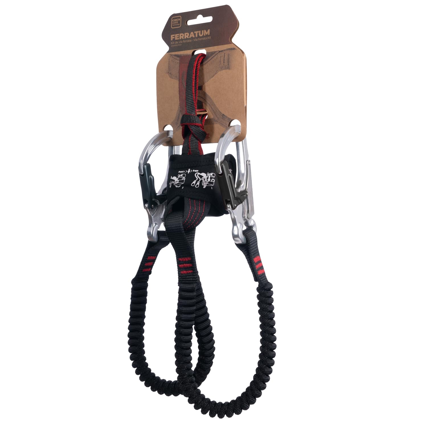 Fixe - Via Ferrata Ferratum Cinchless, système breveté sans étranglement harnais, design compact et léger, bras extensibles PES, mousquetons double fermeture, EN958:2024