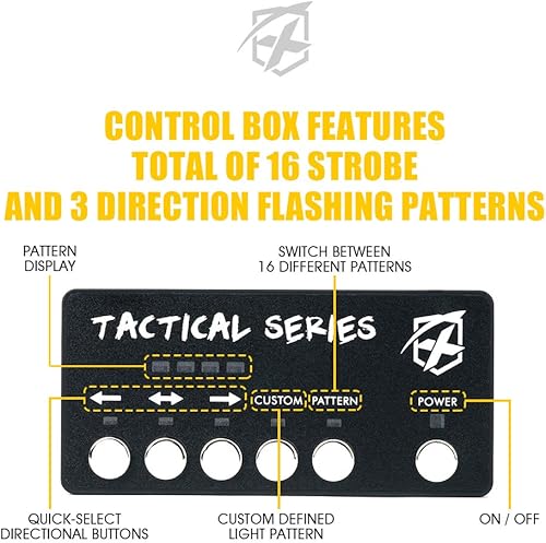Miniatura 4 de Xprite Kit de 24 luces LED estroboscópicas de montaje en superficie con panel de control, rejilla de parrilla intermitente de advertencia de
