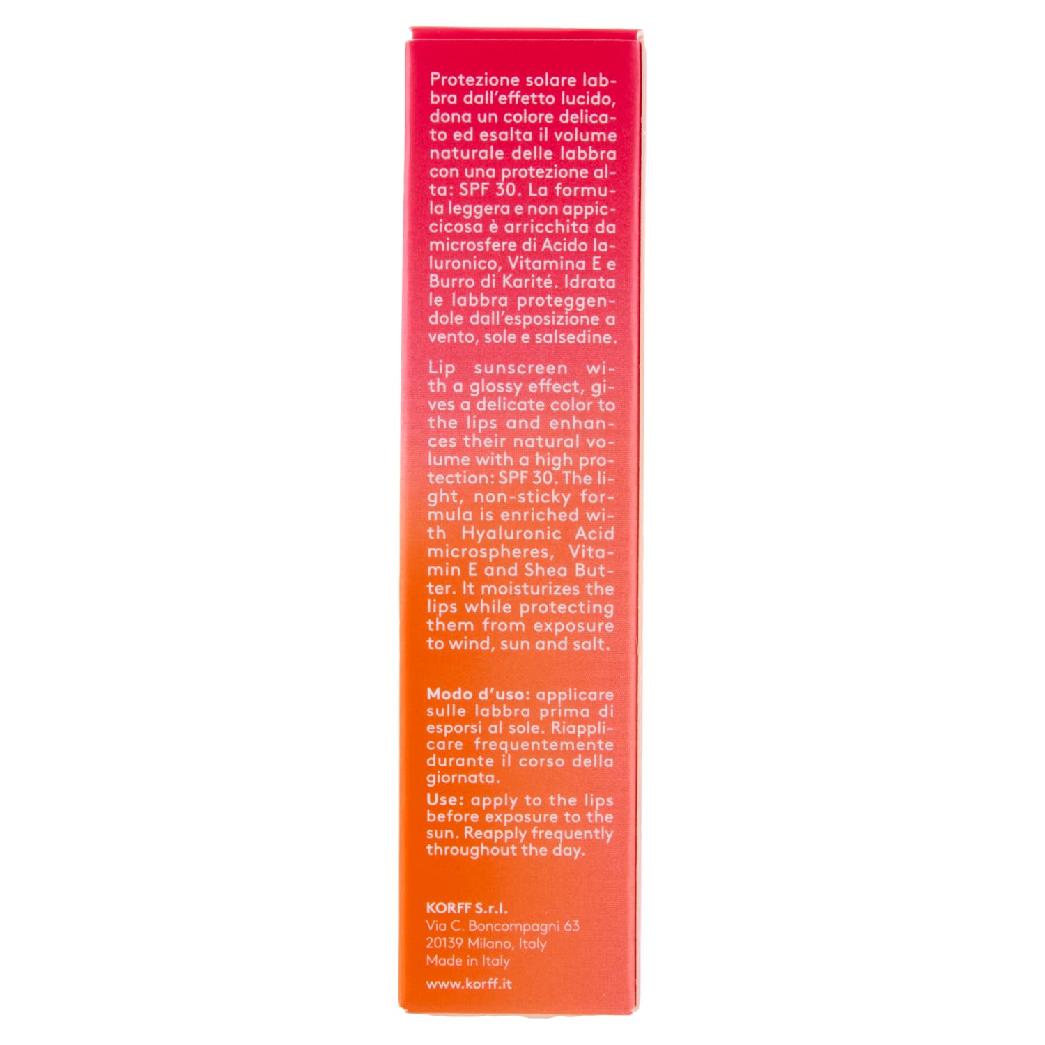 Korff Sun Secret Smile Lip Color SPF30, 02 Raspberry Pink, 15 ml