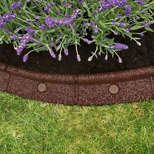 1m FlexiBorder Garden Edging in Brown - H8cm by EcoShape