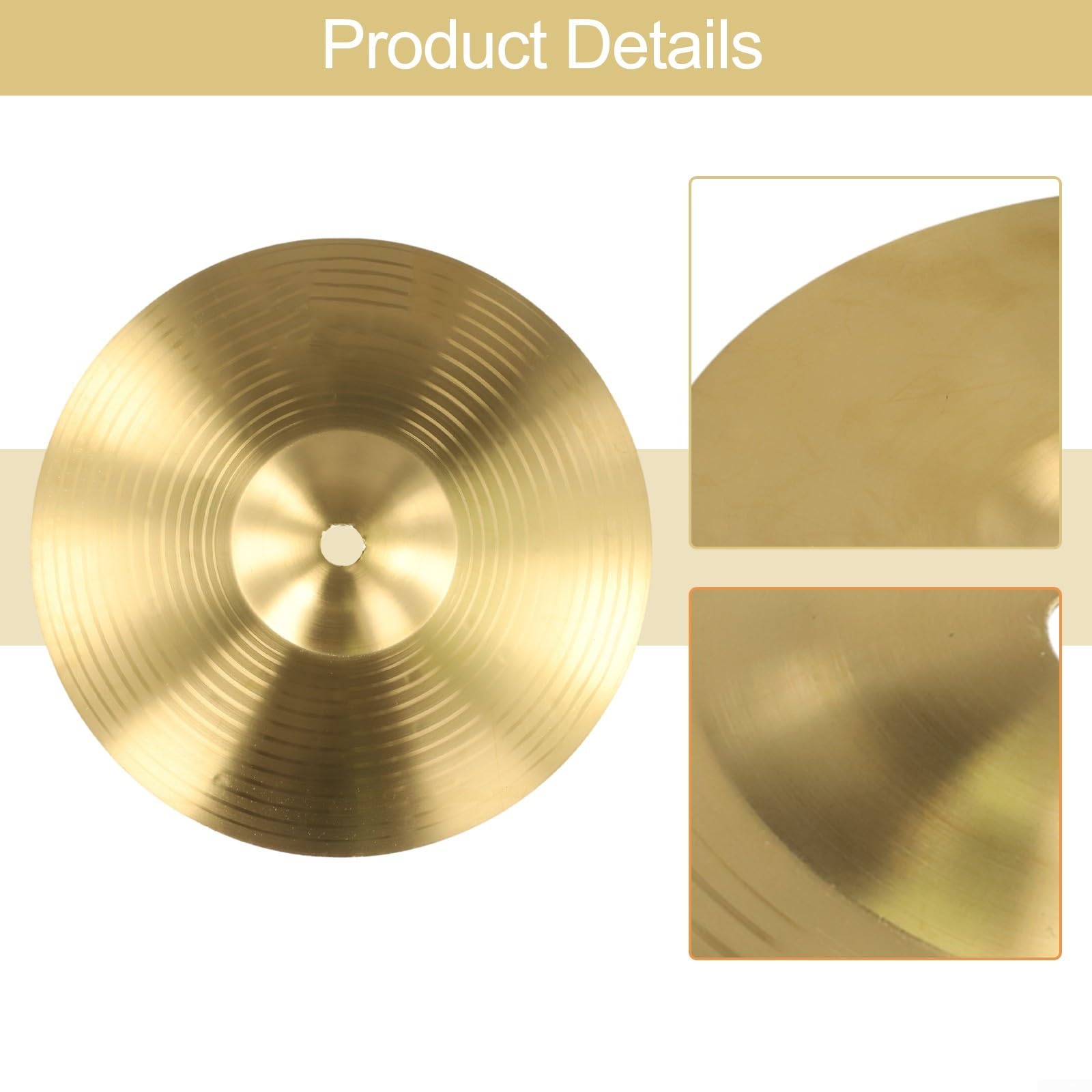 Ensemble de cymbales en laiton pour percussion Splash Crash Hi Hat Jazz Drum pour instrument en laiton (20,3 cm)