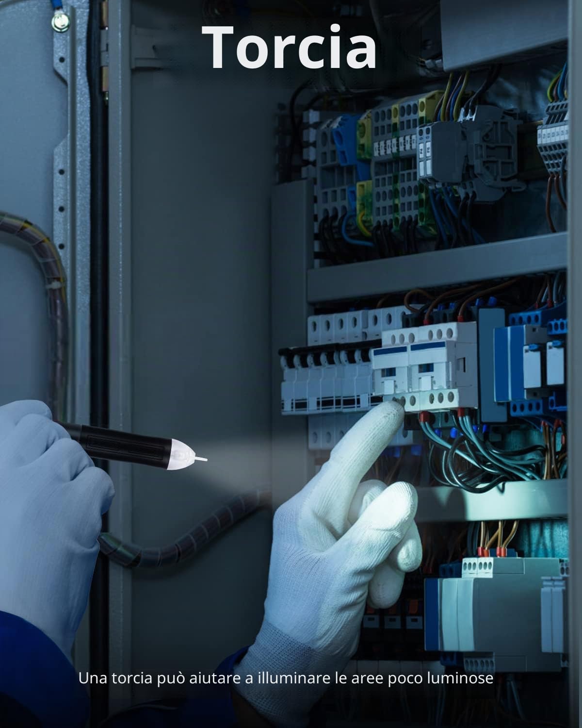 Wintact Rilevatore Tensione Penna,Rilevatore di Tensione a Doppia Sensibilità 12V/48V-1000V, Live/Null filo Breakpoint Tester con torcia elettrica, LCD lampeggiante allarme cicalino acustico