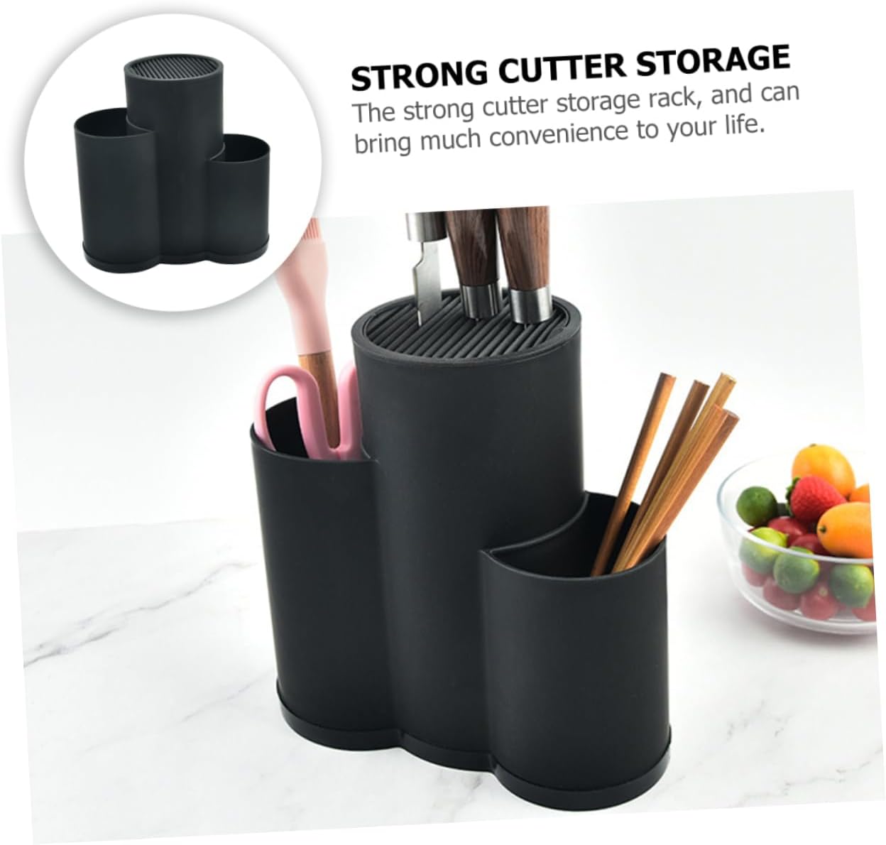 Plastic Cutter Storage Rack with Draining Function Material Kitchen Knife Holder Organizer Multifunctional Kitchen Shelf for Safe and Neat Knife Storage