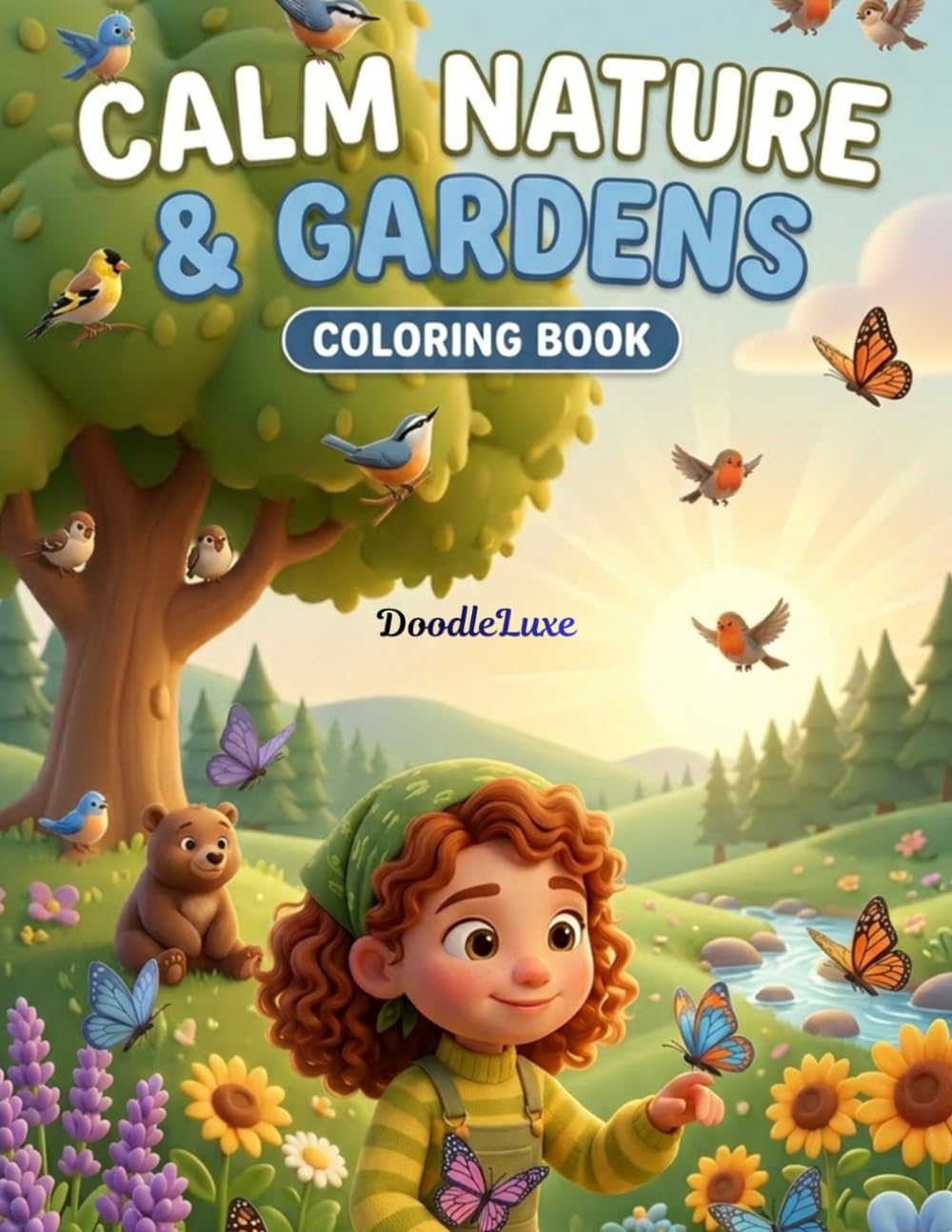 Calm Nature & Garden Coloring Book: Relaxing Floral, Botanical & Peaceful Landscape Designs for Stress Relief and Mindfulness