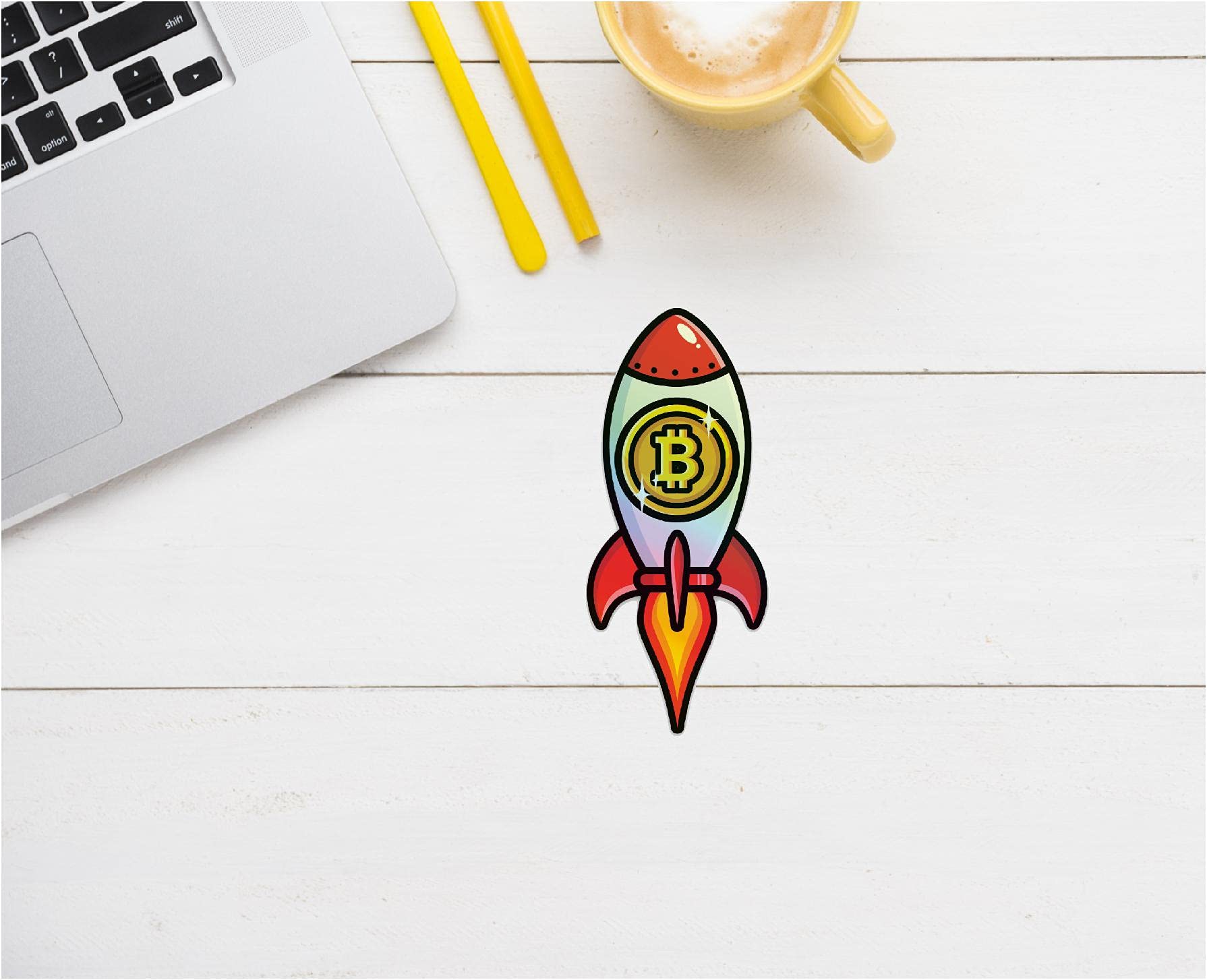 Amazon.com: Rocket Holographic Bitcoin to The Moon Unique Sticker  Cryptocurrency Decal Humor Funny Peel and Stick : Electronics
