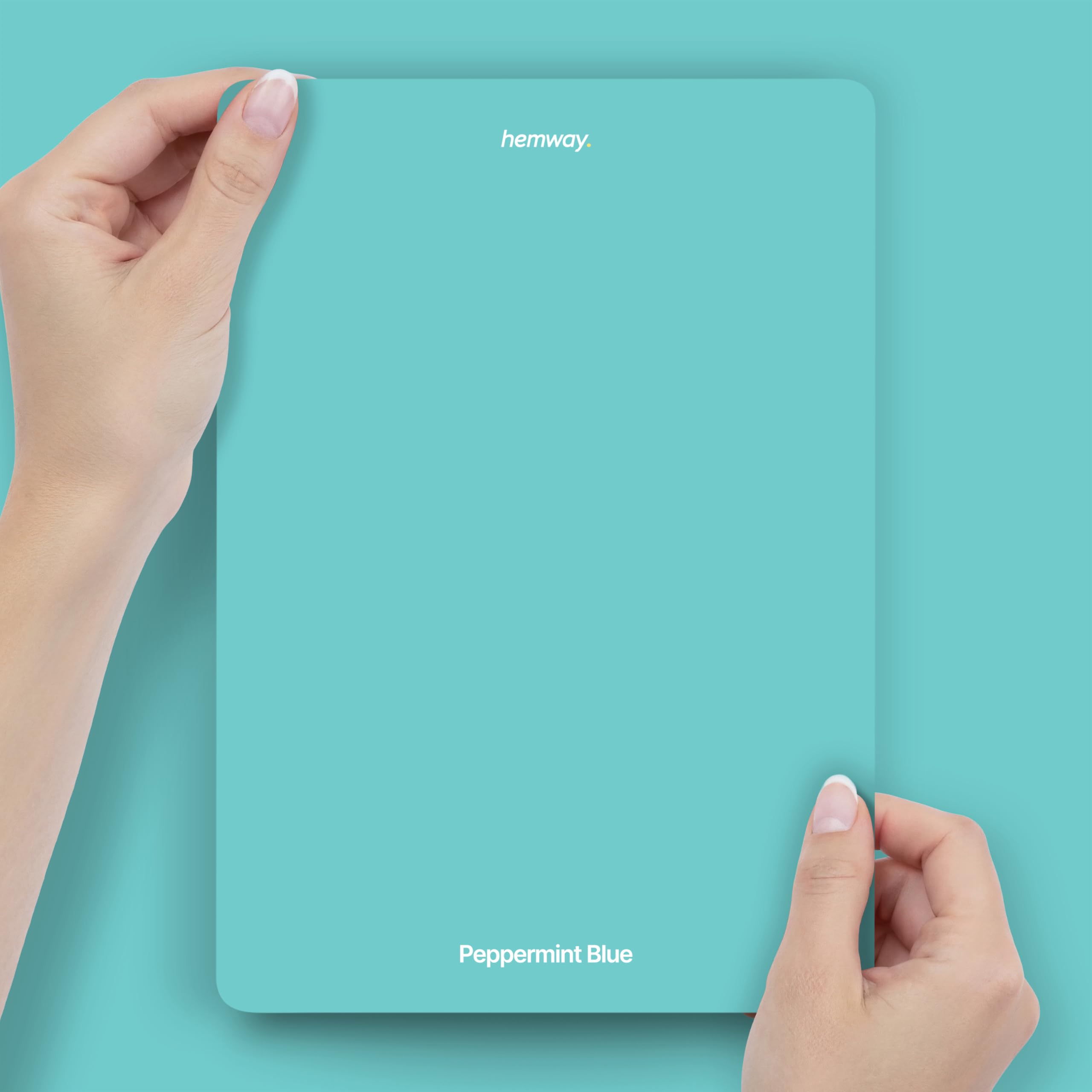 Hemway Peppermint Blue Peel & Stick Sample Chalk Paint | A5 Accurate Colour Swatch, Mess-Free Alternative to Paint Tester Pots, Easy To Use, Eco-friendly, for Interior Furniture & Walls