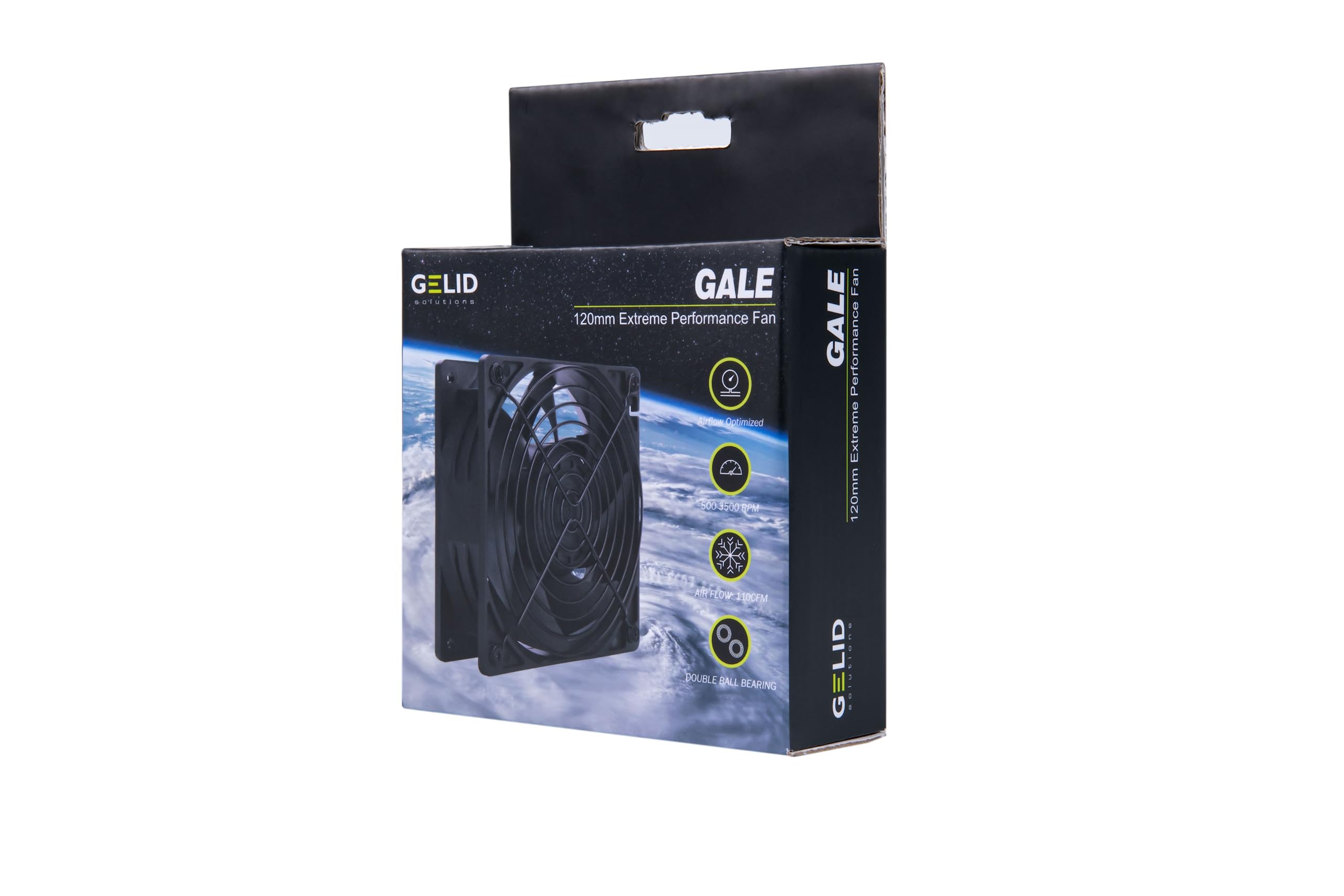 Gelid Solutions Gale Extreme Mining Fan – Bearings: Double Ball – 120 mm Extreme Performance Fan – 6000 rpm – 120 x 120 x 38 (GALE EXTREME