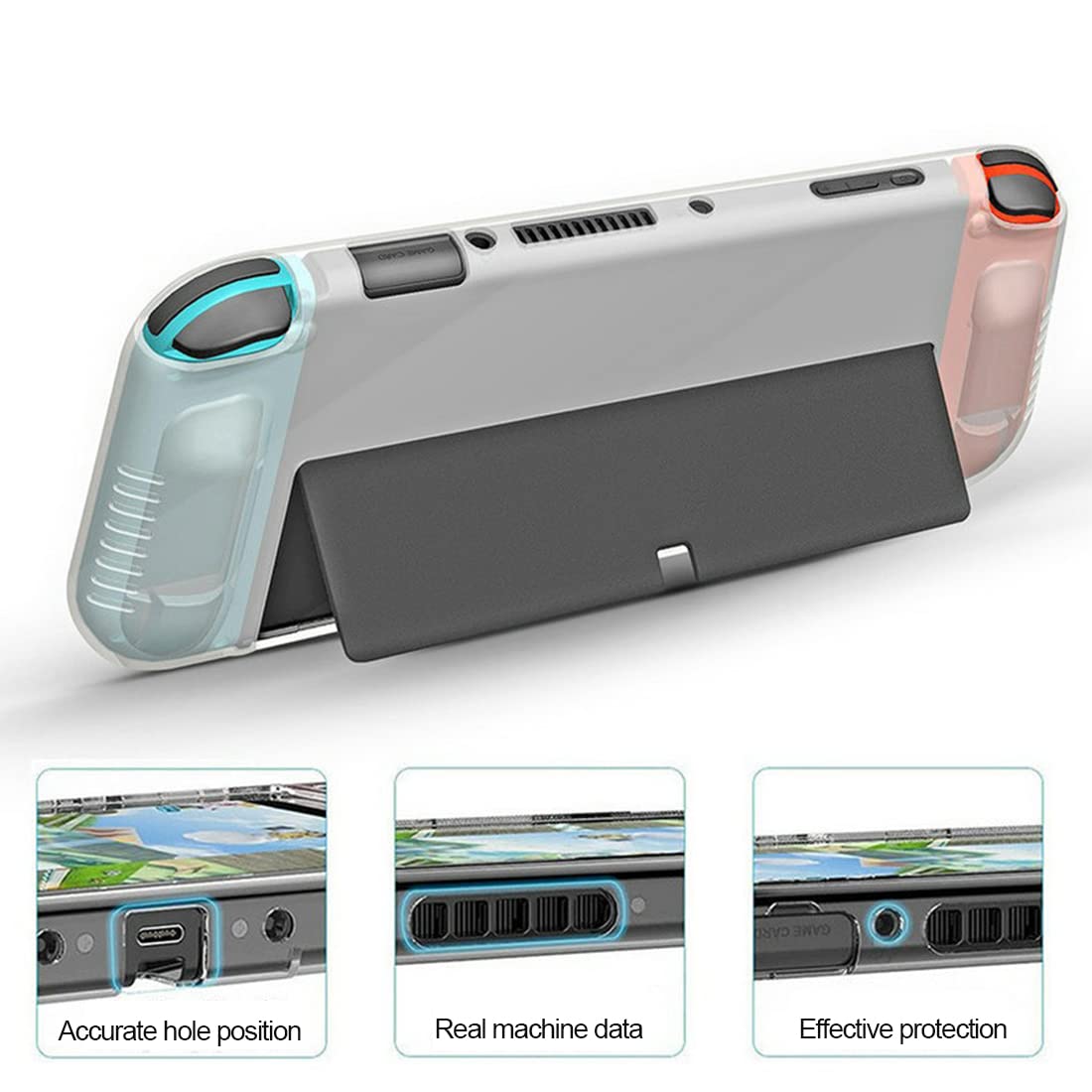 CUZKC Coque transparente pour Nintendo Switch OLED Coque de protection pour Switch OLED et manette Joy Con – Robuste et durable, ne tombe pas facilement.