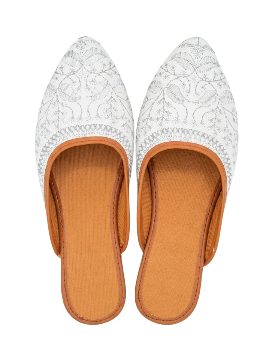 Women Ethnic Printed Jutti Flats | Traditional Punjabi Mojari Bellies for Women | Comfortable Slip On Casual Footwear | Embroidered Festive Jutti Shoes-image-23