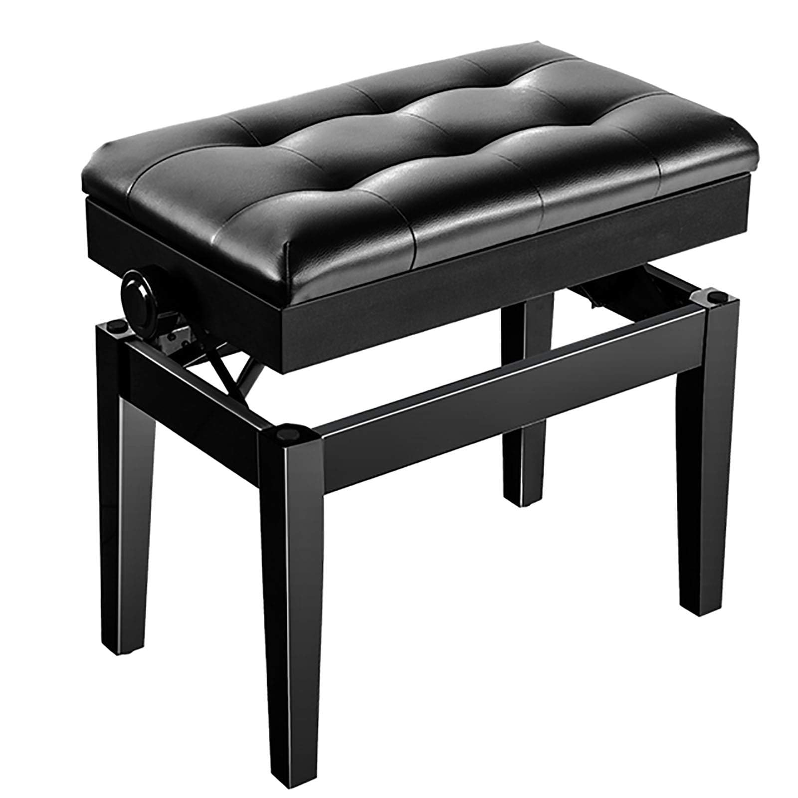 Banco de piano dueto de poliuretano con almacenamiento, ideal para interpretación instrumental y práctica, taburete de piano para adultos