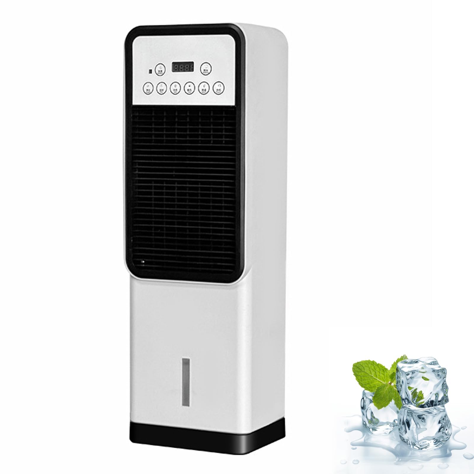 Enfriador de aire, ventilador y calefactor 4 en 1 | 2 modos enfriador evaporativo con mando a distancia y pantalla LED, portátil para dormitorio
